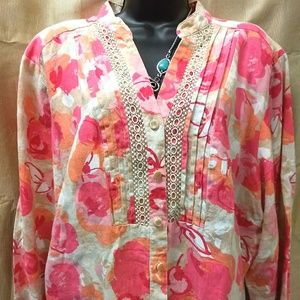 Vibrant Floral Linen Shirt
